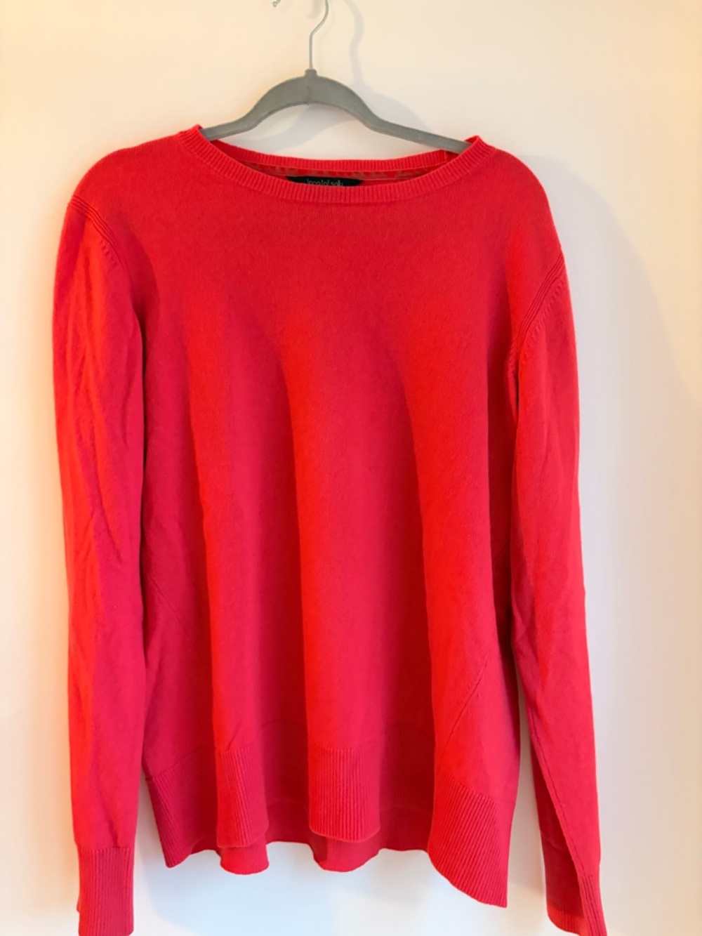 Long Tail Sally Women's Scoop Crewneck Sweater- Bright Pink